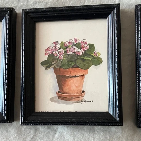 Set of Three Framed Floral Art Prints - Picture 3 of 6